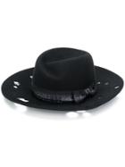 Maison Michel Perforated Flower Hat - Black