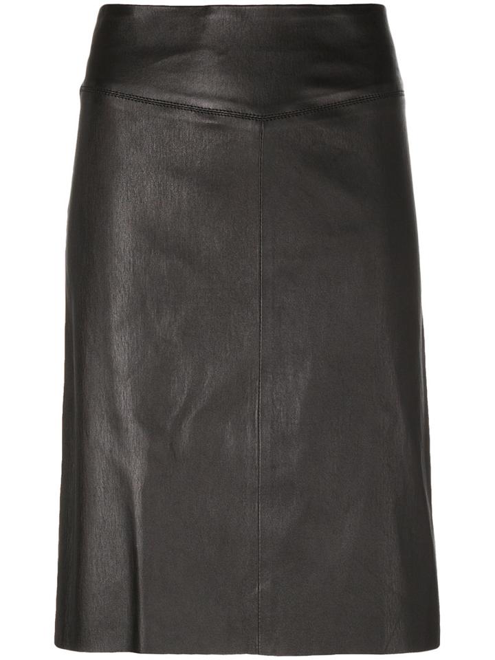 Joseph - Panelled Fitted Skirt - Women - Lamb Skin - 42, Black, Lamb Skin