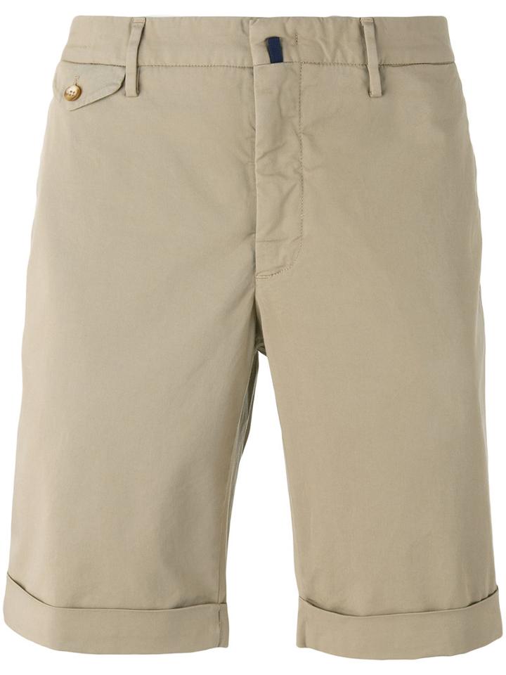 Incotex Flap Pocket Shorts, Men's, Size: 48, Nude/neutrals, Cotton/spandex/elastane