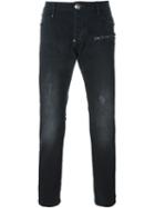 Philipp Plein Straight Leg Jeans, Men's, Size: 34, Black, Cotton/spandex/elastane