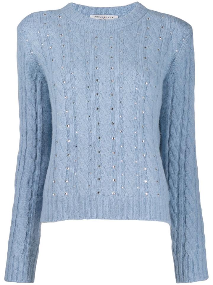 Philosophy Di Lorenzo Serafini Embellished Knit Jumper - Blue