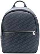 Emporio Armani All Over Logo Backpack - Blue