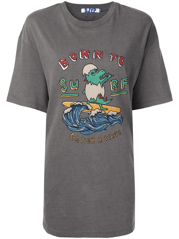 Sjyp Dino Surf T-shirt - Grey