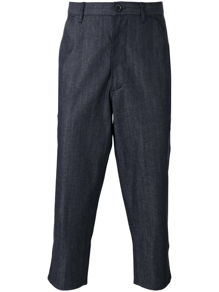 Comme Des Garçons Shirt Boys Cropped Trousers, Men's, Size: Large, Blue, Cotton