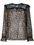 Philosophy Di Lorenzo Serafini Floral Print Blouse, Women's, Size: 44, Black, Silk/nylon