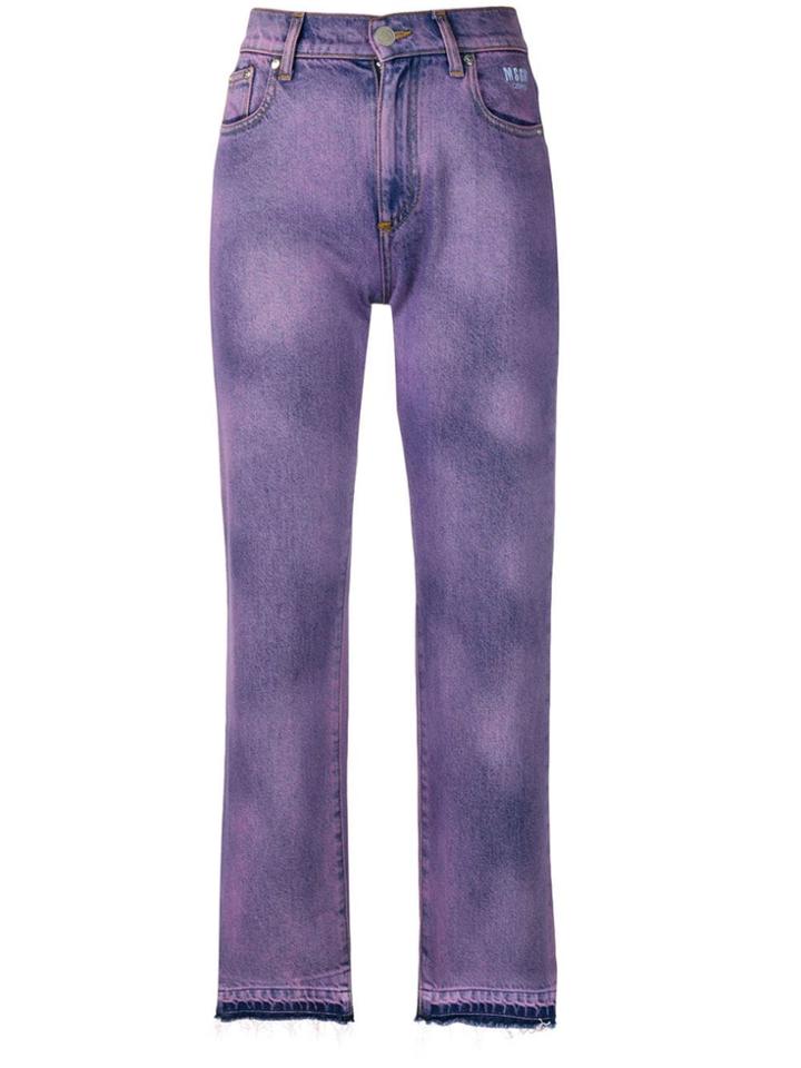 Msgm Faded Patch Jeans - Purple