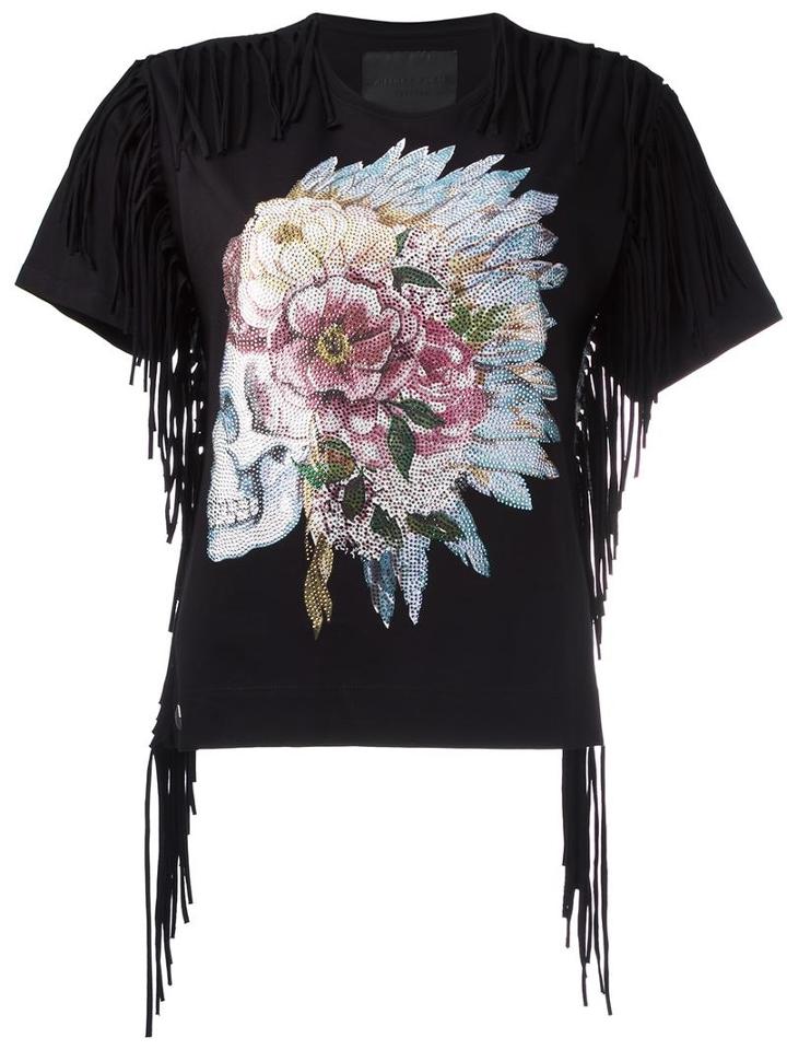 Philipp Plein 'dufftown' T-shirt, Women's, Size: Xs, Black, Cotton/plastic