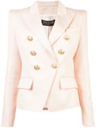 Balmain Fitted Double Breasted Blazer - White
