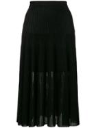 Givenchy Ribbed Mid-length Skirt - Black