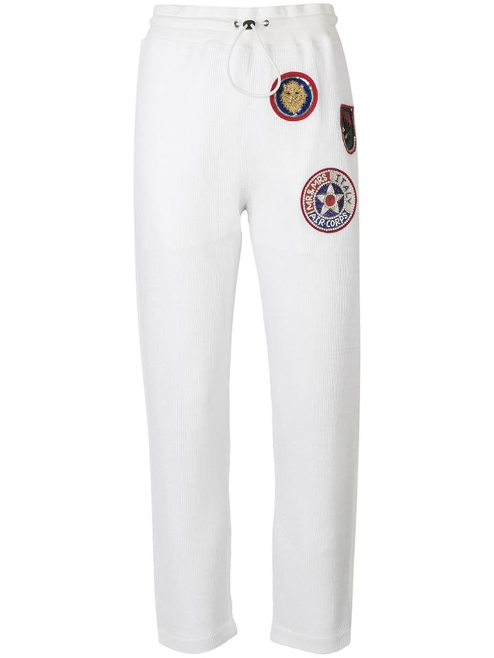 Mr & Mrs Italy Patched Slim Trousers - White