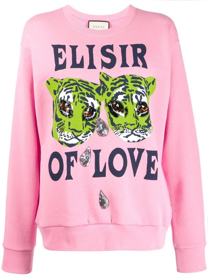 Gucci Printed Tigers Sweatshirt - Pink