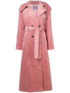 Alexa Chung Double Breasted Corduroy Coat - Pink