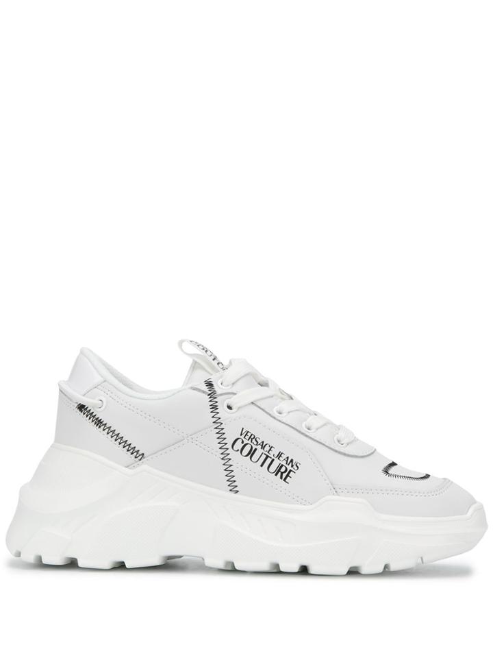 Versace Jeans Stitching Detail Sneakers - White