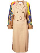 Tsumori Chisato Sleeve Print Double-breasted Coat - Neutrals