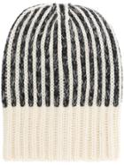 Saint Laurent Stripe Knit Beanie - Nude & Neutrals
