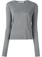 T By Alexander Wang Longsleeved T-shirt, Women's, Size: Small, Grey, Rayon