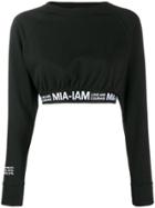 Mia-iam Logo Cropped Sweatshirt - Black