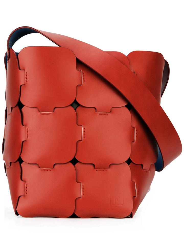 Paco Rabanne Bucket Tote, Women's, Yellow/orange, Calf Leather