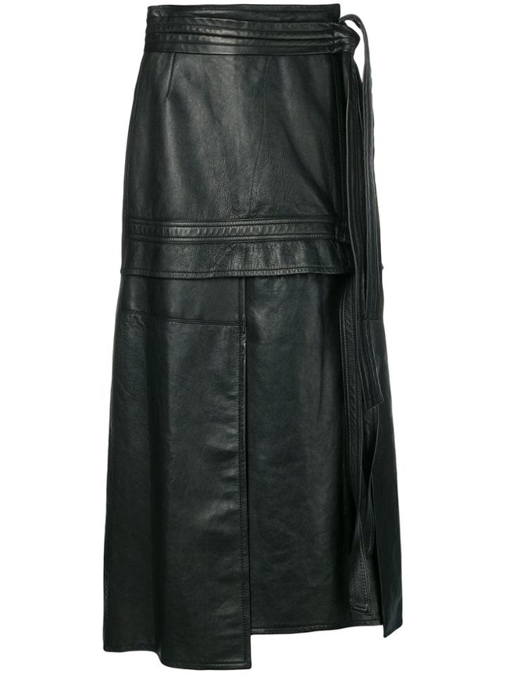 3.1 Phillip Lim Lambskin Patchwork Skirt - Black