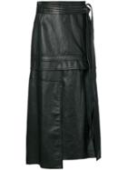 3.1 Phillip Lim Lambskin Patchwork Skirt - Black