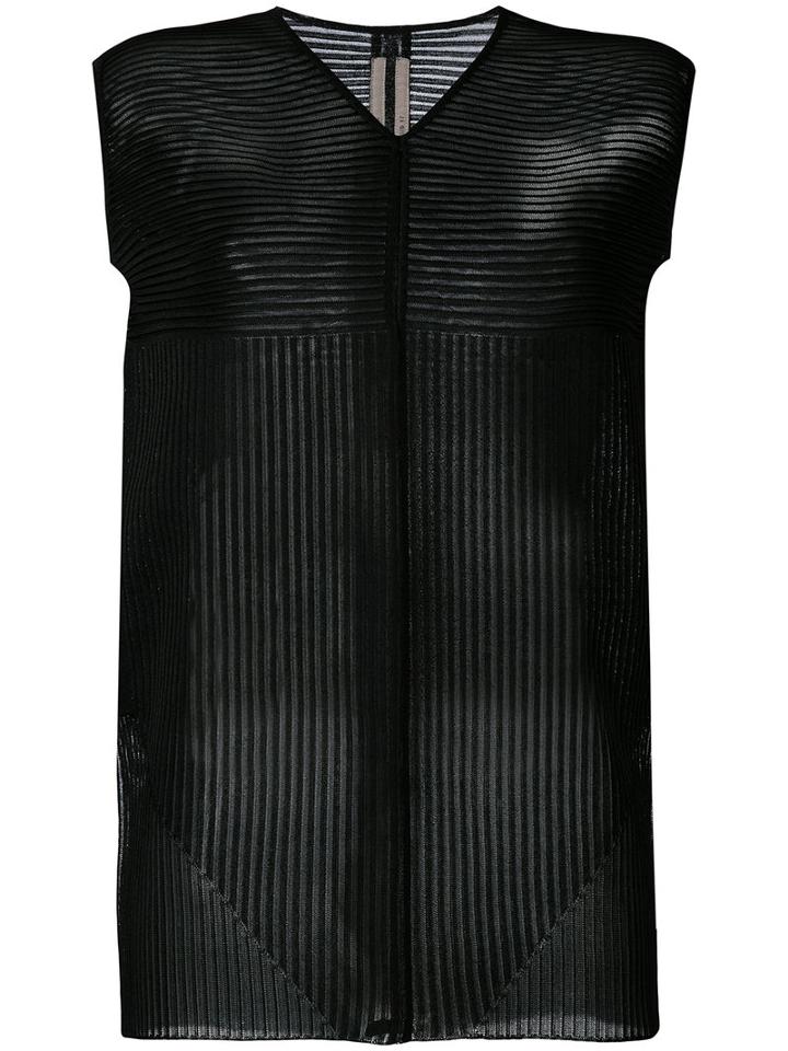 Rick Owens - Knitted Striped Panel Top - Women - Silk/polyester - L, Black, Silk/polyester