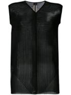 Rick Owens - Knitted Striped Panel Top - Women - Silk/polyester - L, Black, Silk/polyester