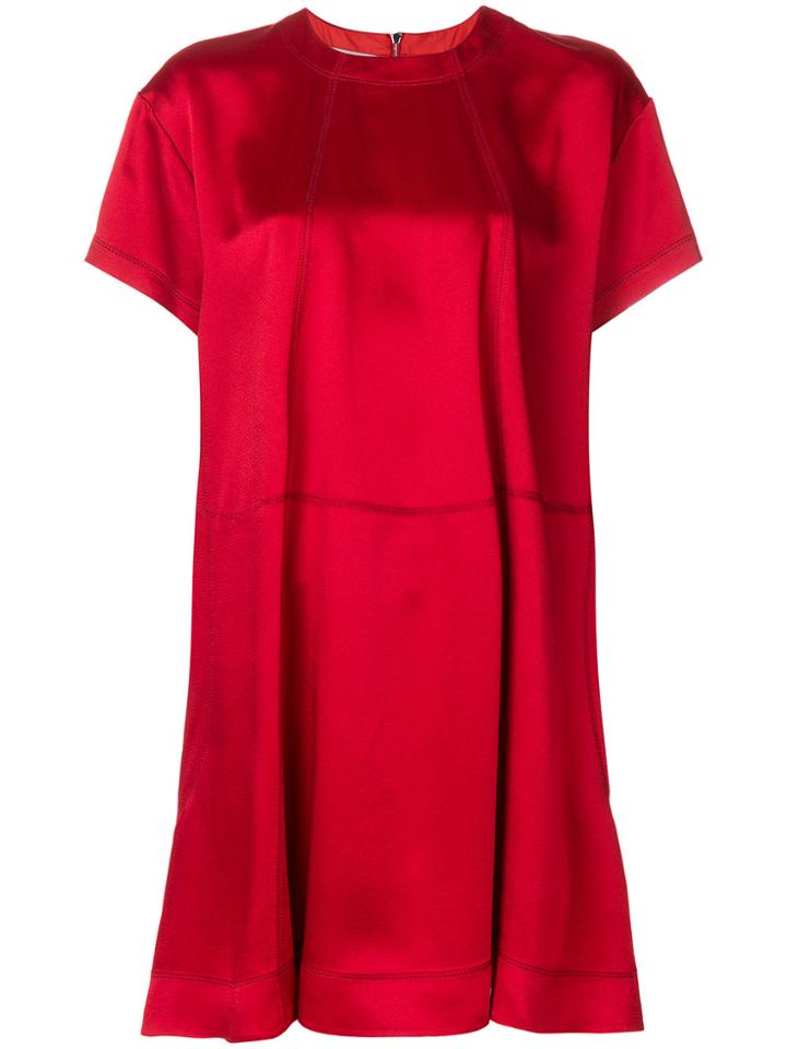 Valentino Round Neck Shift Dress - Red