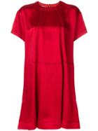Valentino Round Neck Shift Dress - Red