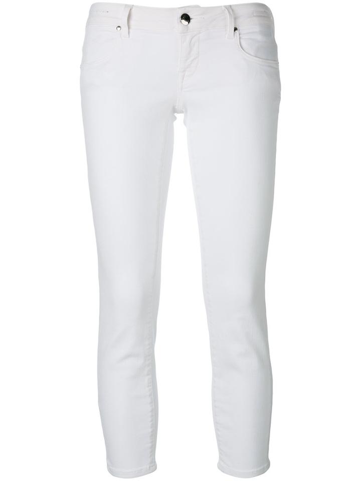 Jacob Cohen Cropped Skinny Jeans, Women's, Size: 26, White, Cotton/polyester/spandex/elastane