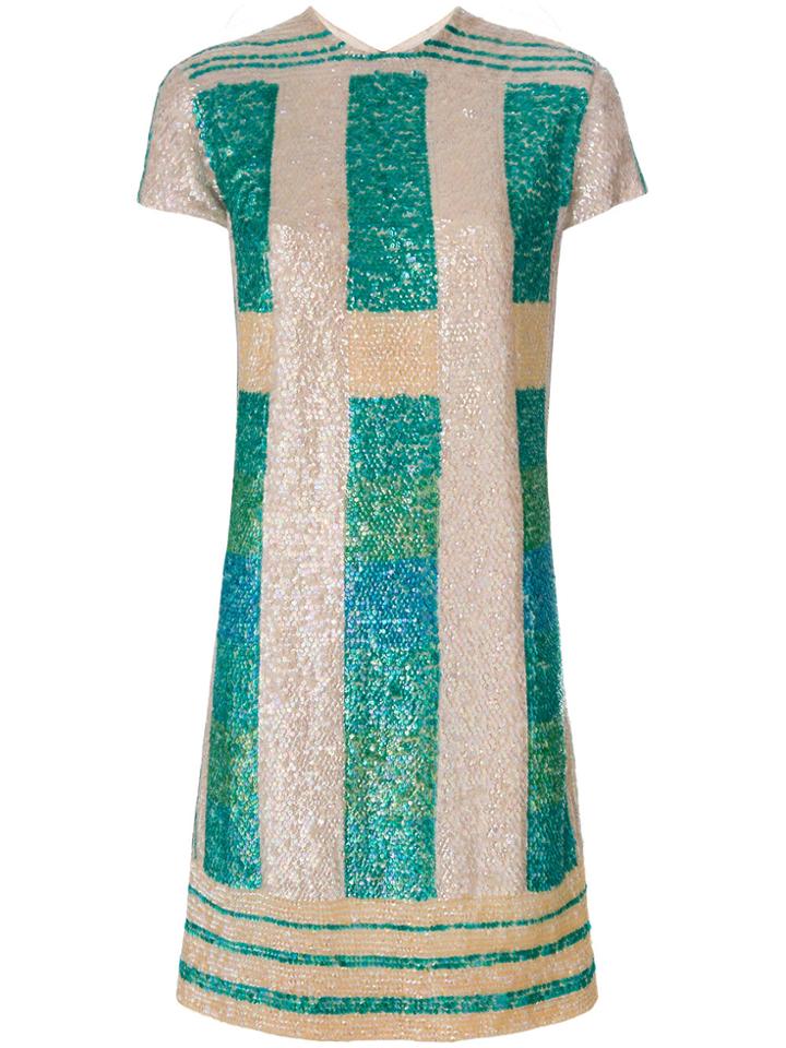 William Vintage Sequin Paneled Dress - Green