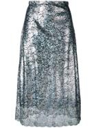 Christopher Kane Lace Foil Midi Skirt - Metallic