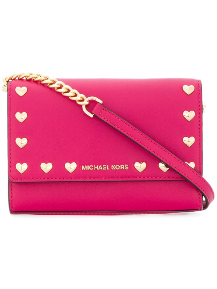 Michael Michael Kors Heart Stud Crossbody Bag - Pink & Purple