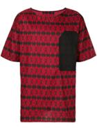 Alchemy Boat Neck Printed T-shirt - Red