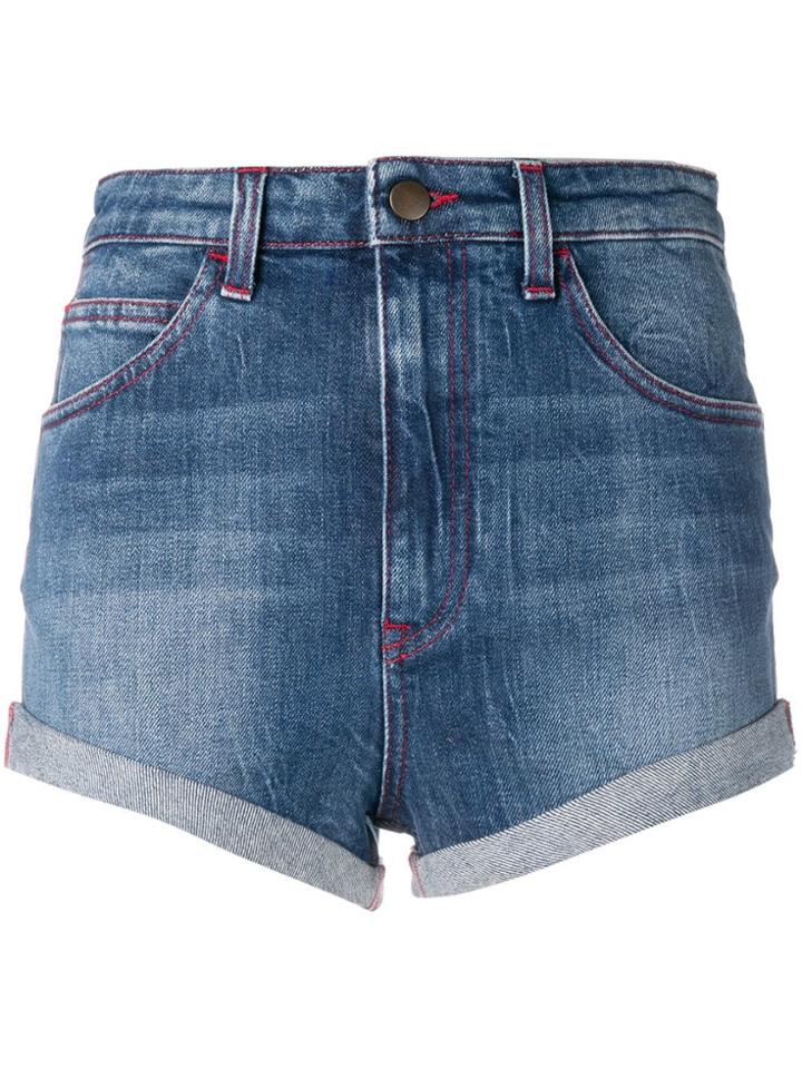 Philosophy Di Lorenzo Serafini High-rise Denim Shorts - Blue