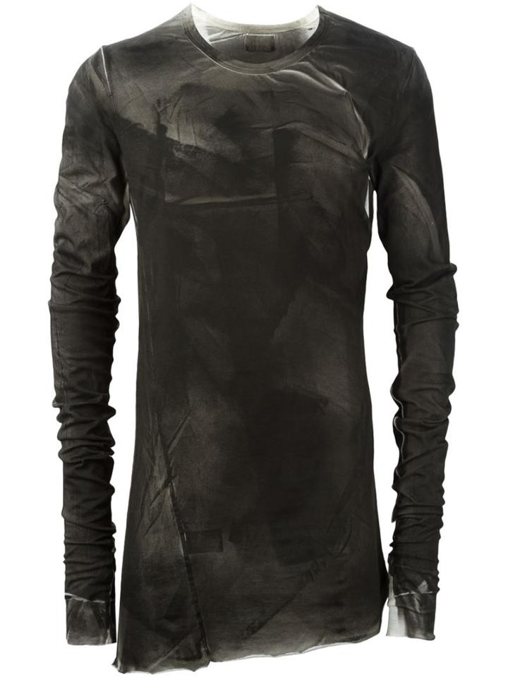 Lost & Found Ria Dunn Distressed Long Sleeve T-shirt, Men's, Size: Xl, Grey, Cotton/cashmere