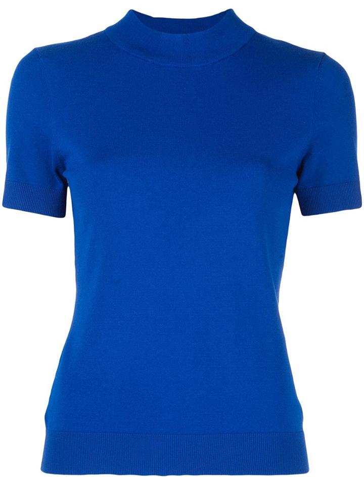 Milly Knitted Short-sleeved Top - Blue