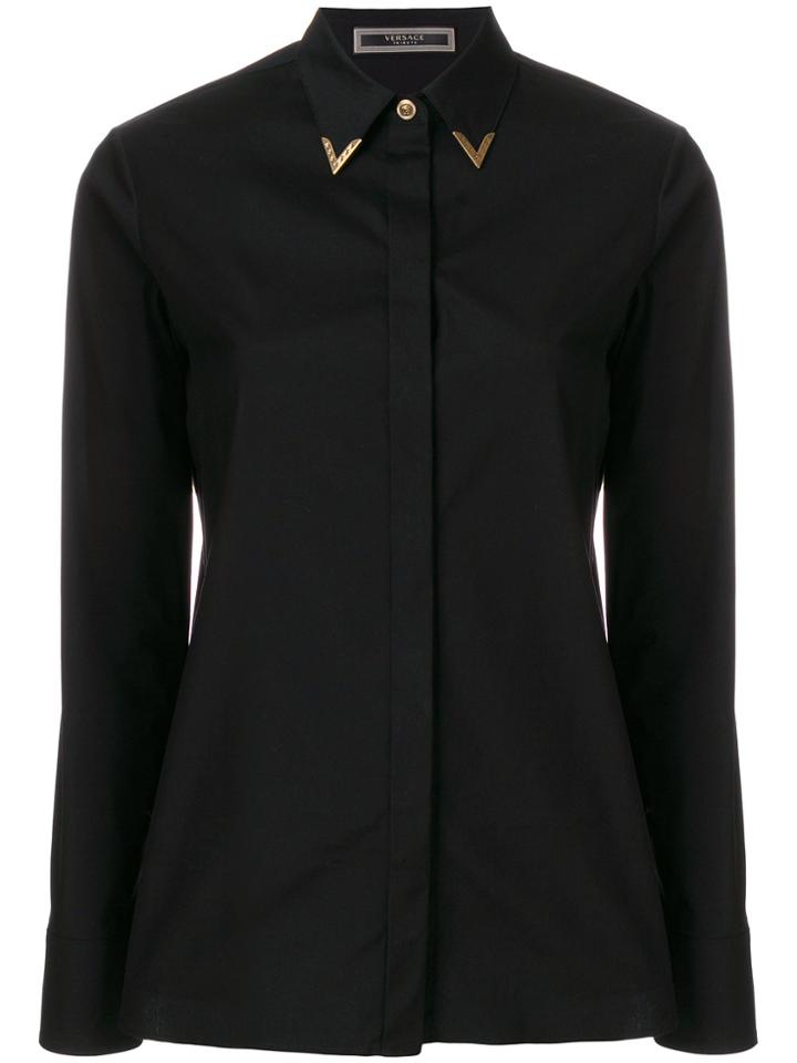 Versace Collar Tip Shirt - Black