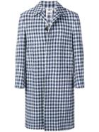 Thom Browne Gun Club Check Cashmere Coat - Blue