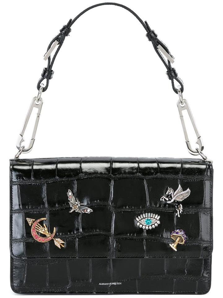 Alexander Mcqueen 'obsession' Charms Safety Pin Tote
