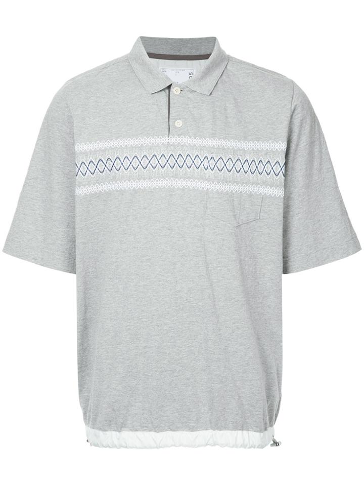 Sacai Oversized Polo Shirt - Grey