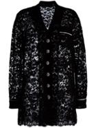 Dolce & Gabbana Lace Jacket, Women's, Size: 44, Black, Polyamide/cotton/silk