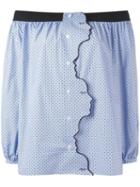 Vivetta Off The Shoulder Blouse, Women's, Size: 40, Blue, Cotton