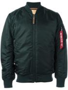 Alpha Industries Zipped Arm Bomber Jacket, Men's, Size: Large, Green, Nylon/polyester