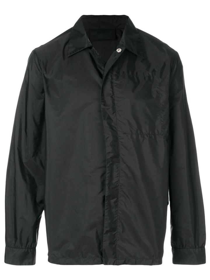 Prada Side-striped Coach Jacket - Black