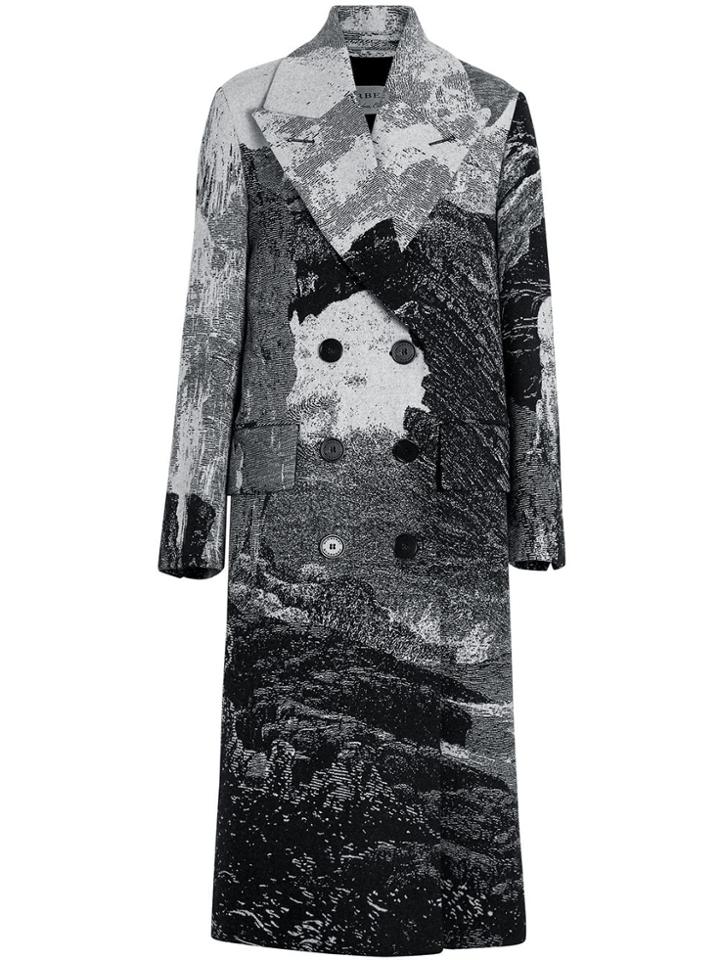 Burberry Dreamscape Wool Jacquard Double-breasted Coat - Black