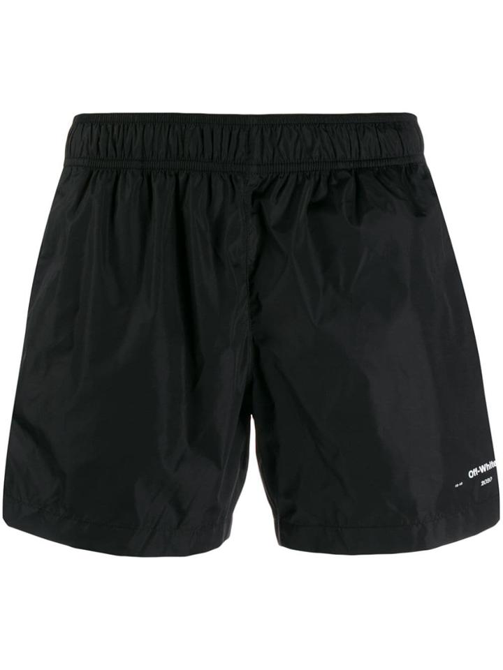 Off-white Logo Print Running Shorts - Black