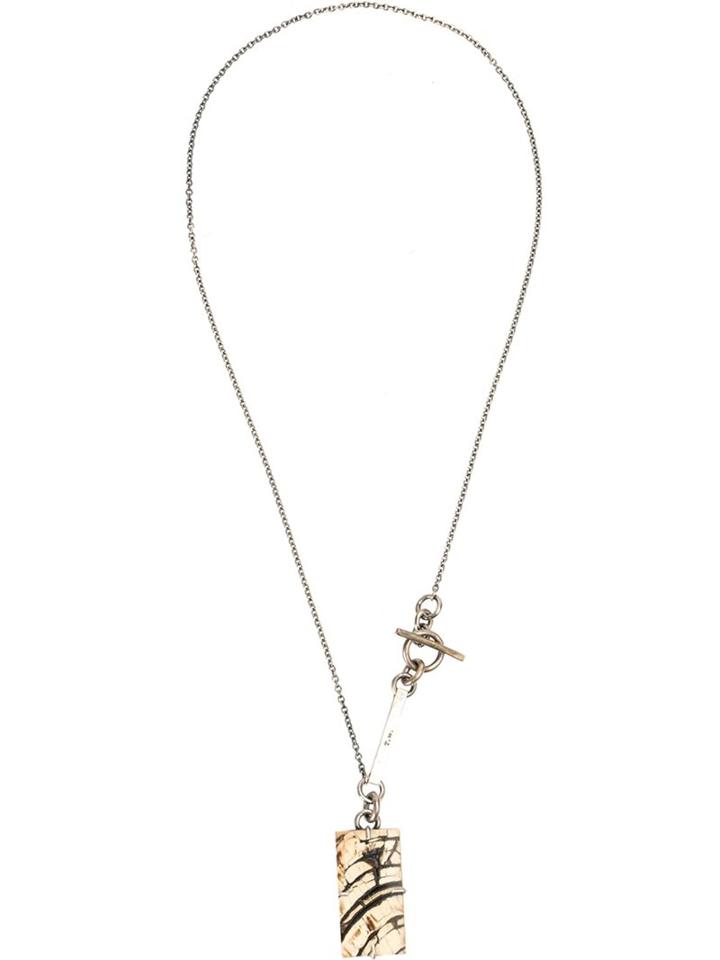 Tobias Wistisen Mammoth Block Pendant Necklace, Adult Unisex, Metallic