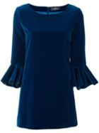 Capucci Flare Sleeve Dress, Women's, Size: 42, Blue, Cotton/spandex/elastane/silk