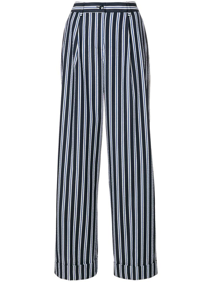 P.a.r.o.s.h. Striped Wide Leg Trousers - Blue