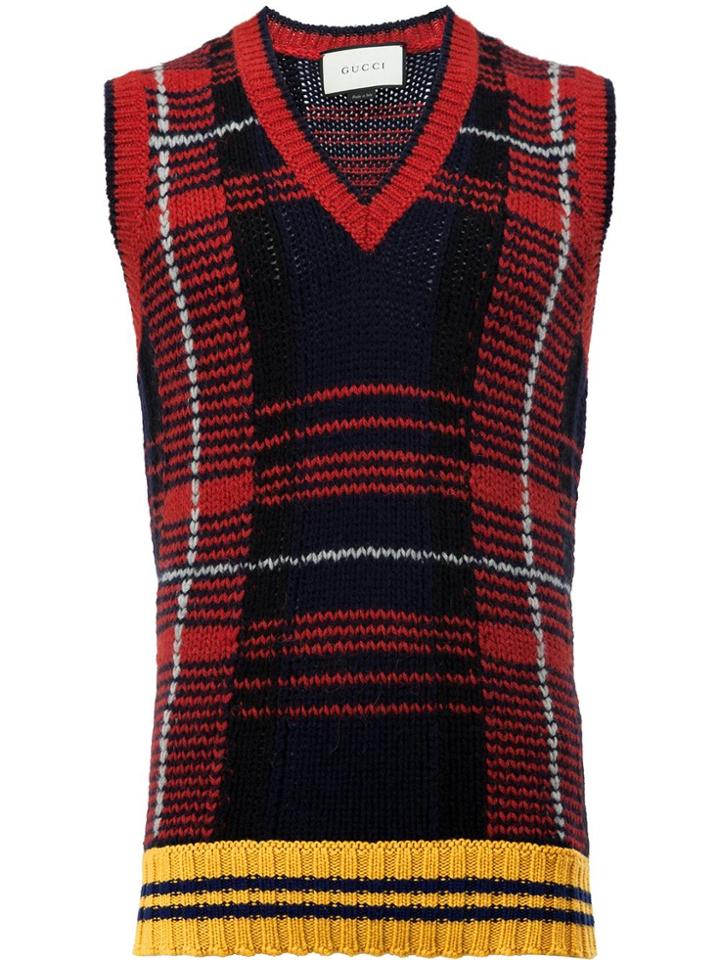 Gucci Knit Tartan Vest - Multicolour